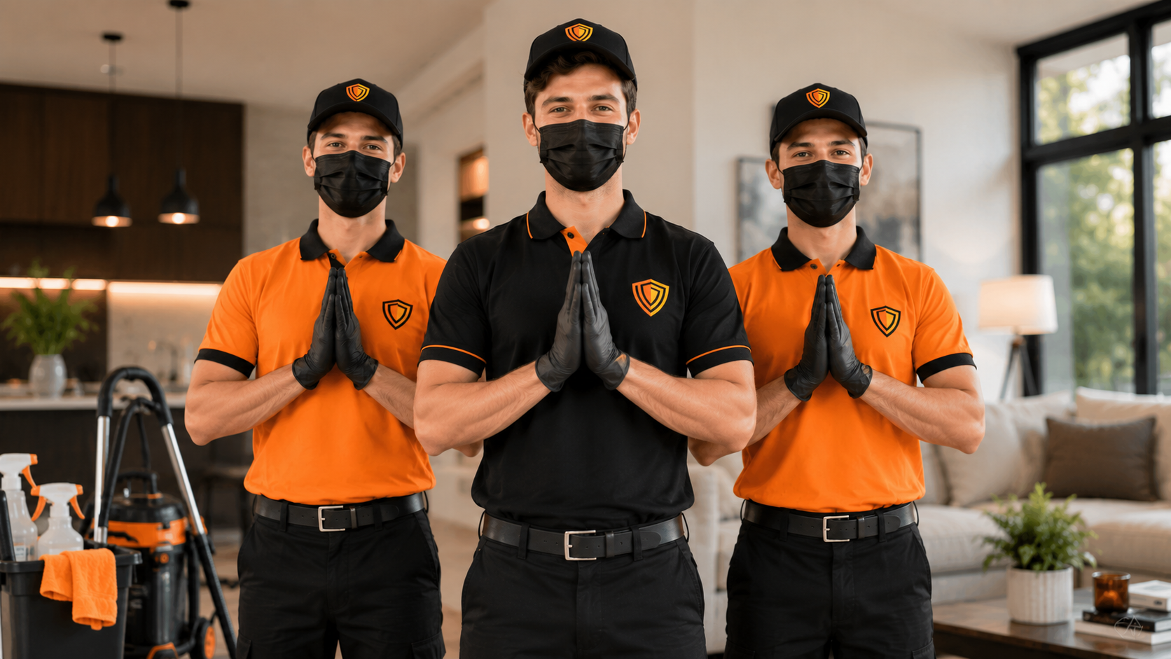 J GUARD team performing home deep cleaning